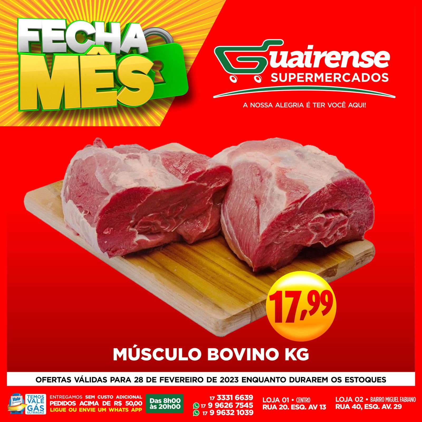 HOJE É O SUPERFECHAMENTO DE MÊS DO GUAIRENSE SUPERMERCADOS. PREÇOS ESPECIAIS EM TODOS OS SETORES. CONFIRA!!!