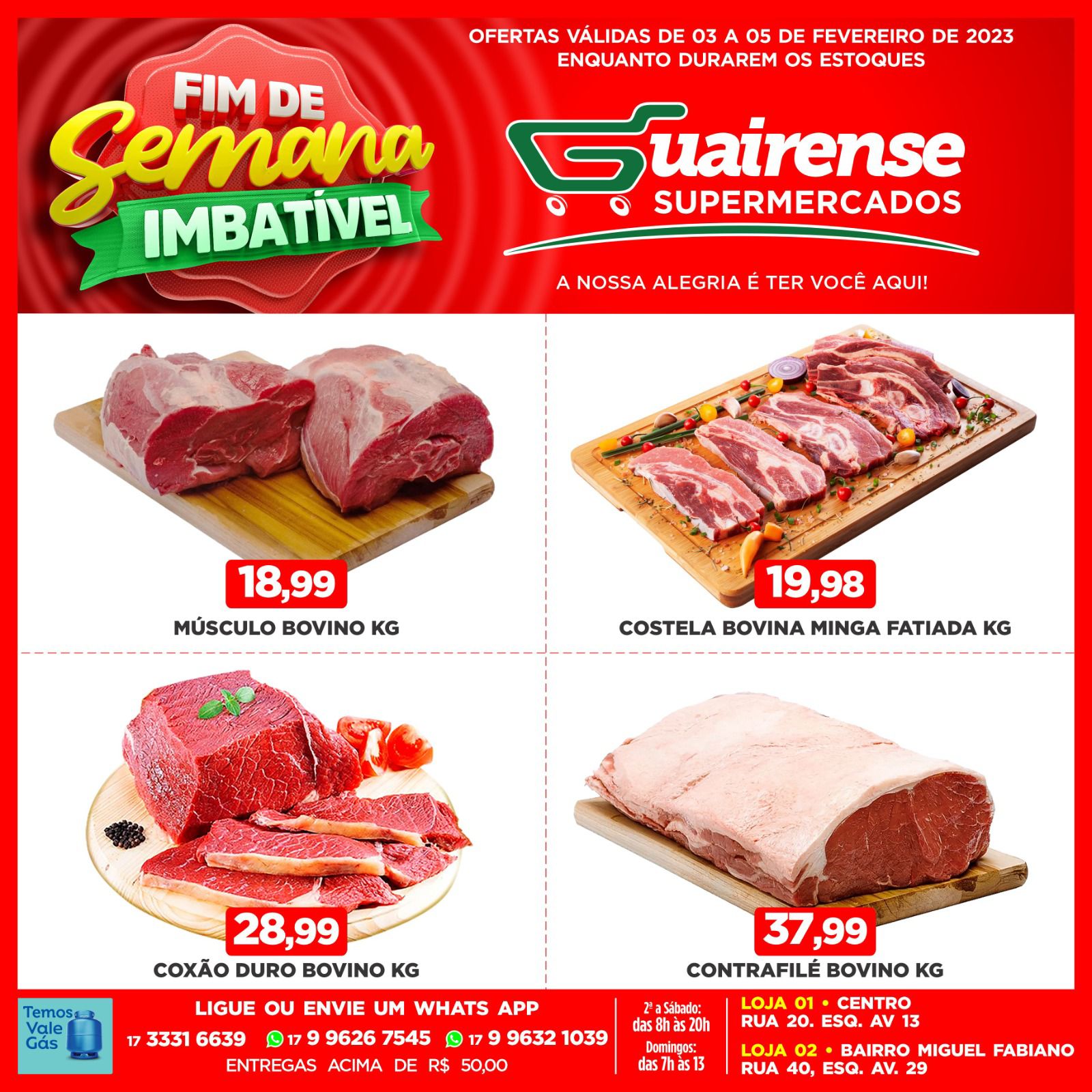 CHEGOU O FIM DE SEMANA IMBATÍVEL NO GUAIRENSE SUPERMERCADO. APROVEITE!! AQUI É SEMPRE MAIS BARATO!!!