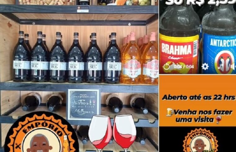 EMPÓRIO DO QUIN EM CLIMA DE CARNAVAL. ABERTO HOJE ATÉ AS 22HRS. VINHO COLONIAL SUAVE DO SUL – 2L, SÓ R$ 19,99 E A CERVEJA MAIS GELADA DA CIDADE. APROVEITE. AV. JOSÉ GARCIA JUNQUEIRA, 255, CAMPOS ELÍSEOS – 99154-9565!!!