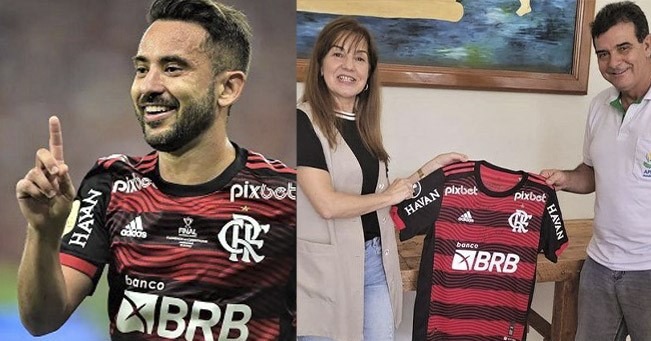 EXCLUSIVO: JOGADOR EVERTON RIBEIRO, DA SELEÇÃO BRASILEIRA E DO FLAMENGO, DOA CAMISA AUTOGRAFADA PARA APAE GUAÍRA