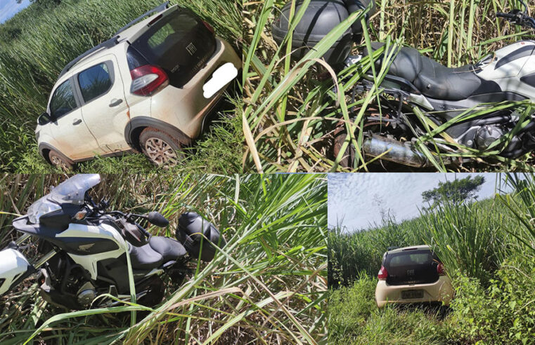 VEÍCULOS FURTADOS EM MIGUELÓPOLIS SÃO ENCONTRADOS NA VOLTA GRANDE