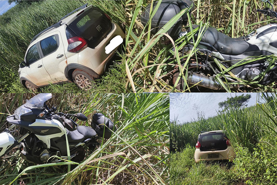 VEÍCULOS FURTADOS EM MIGUELÓPOLIS SÃO ENCONTRADOS NA VOLTA GRANDE