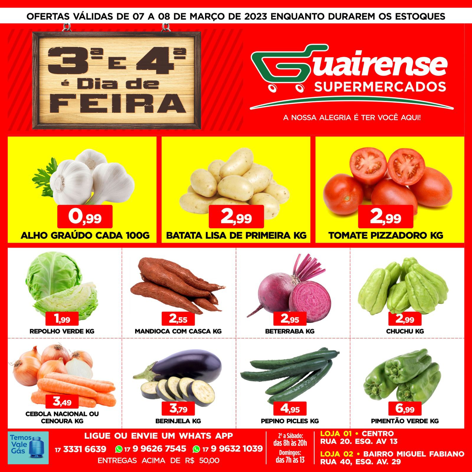 TERÇA E QUARTA PARA VOCÊ FAZER A FEIRA, COM A SEMANA DA MISTURA, TRAZEM MUITAS OFERTAS PARA VOCÊ NO GUAIRENSE SUPERMERCADOS. APROVEITE!!!