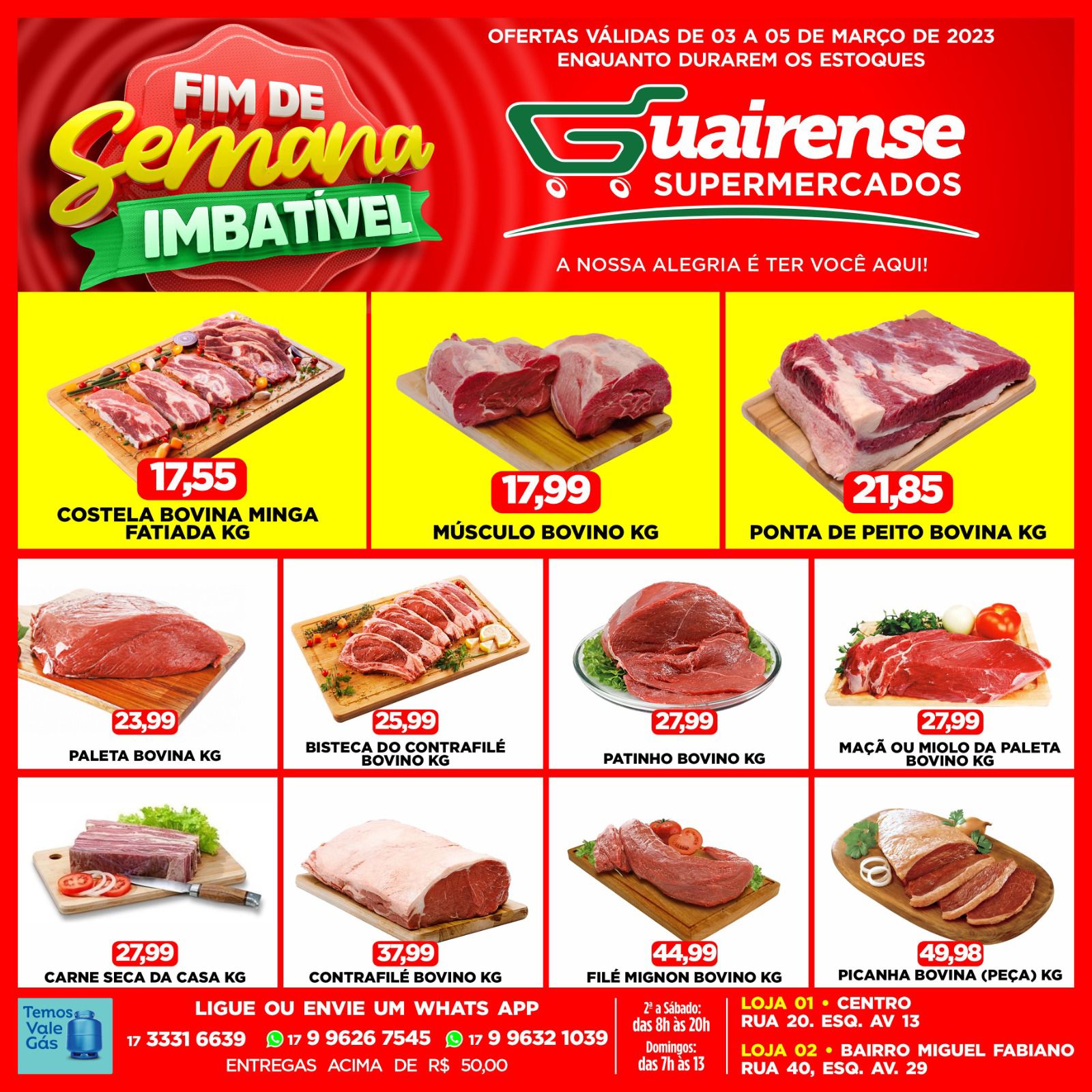 CHEGOU O FIM DE SEMANA IMBATÍVEL NO GUAIRENSE SUPERMERCADOS. OFERTAS INCRÍVEIS E IMPERDÍVEIS. APROVEITE!!!