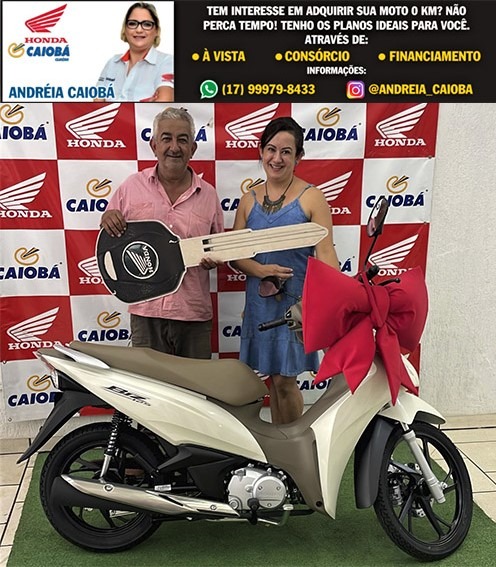 MAIS UMA FAMÍLIA CONTEMPLADA PELO CONSÓRCIO HONDA CAIOBÁ-GUAÍRA. MIRELI COM O PAI SR. LUIZINHO DO DEPÓSITO E SUA BIZ 125 CC, 0 KM. OBRIGADO PELA CONFIANÇA. HONDA A MARCA DA EMOÇÃO. VOCÊ ENCONTRA COM AS MELHORES CONDIÇÕES DE MERCADO NA CAIOBÁ GUAÍRA. FALE COM A ANDRÉIA E CONQUISTE SUA LIBERDADE!!!