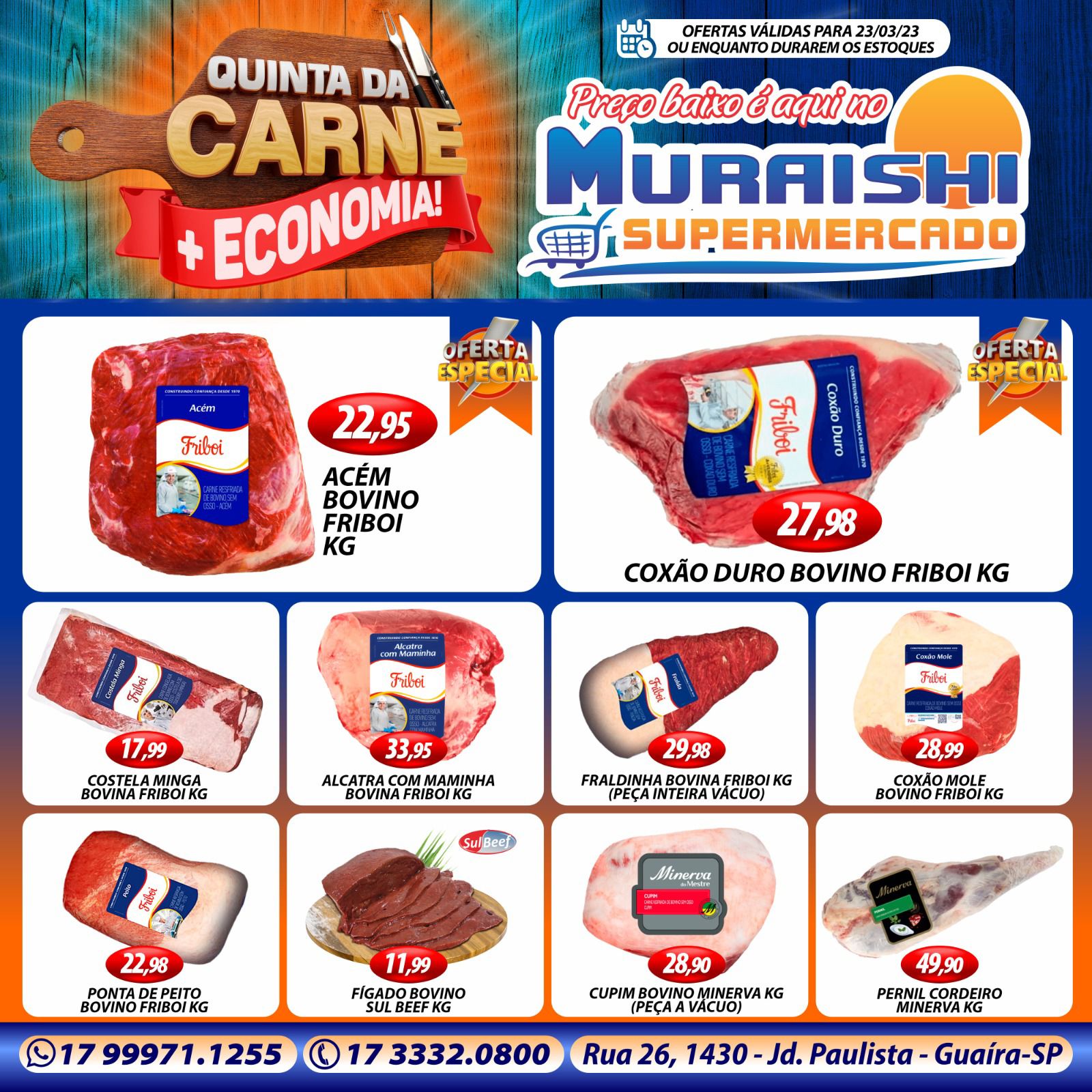 QUINTA DAS CARNES COM FESTIVAL DAS CERVEJAS NO MURAISHI SUPERMERCADO. IMPERDÍVEL. APROVEITE!!!