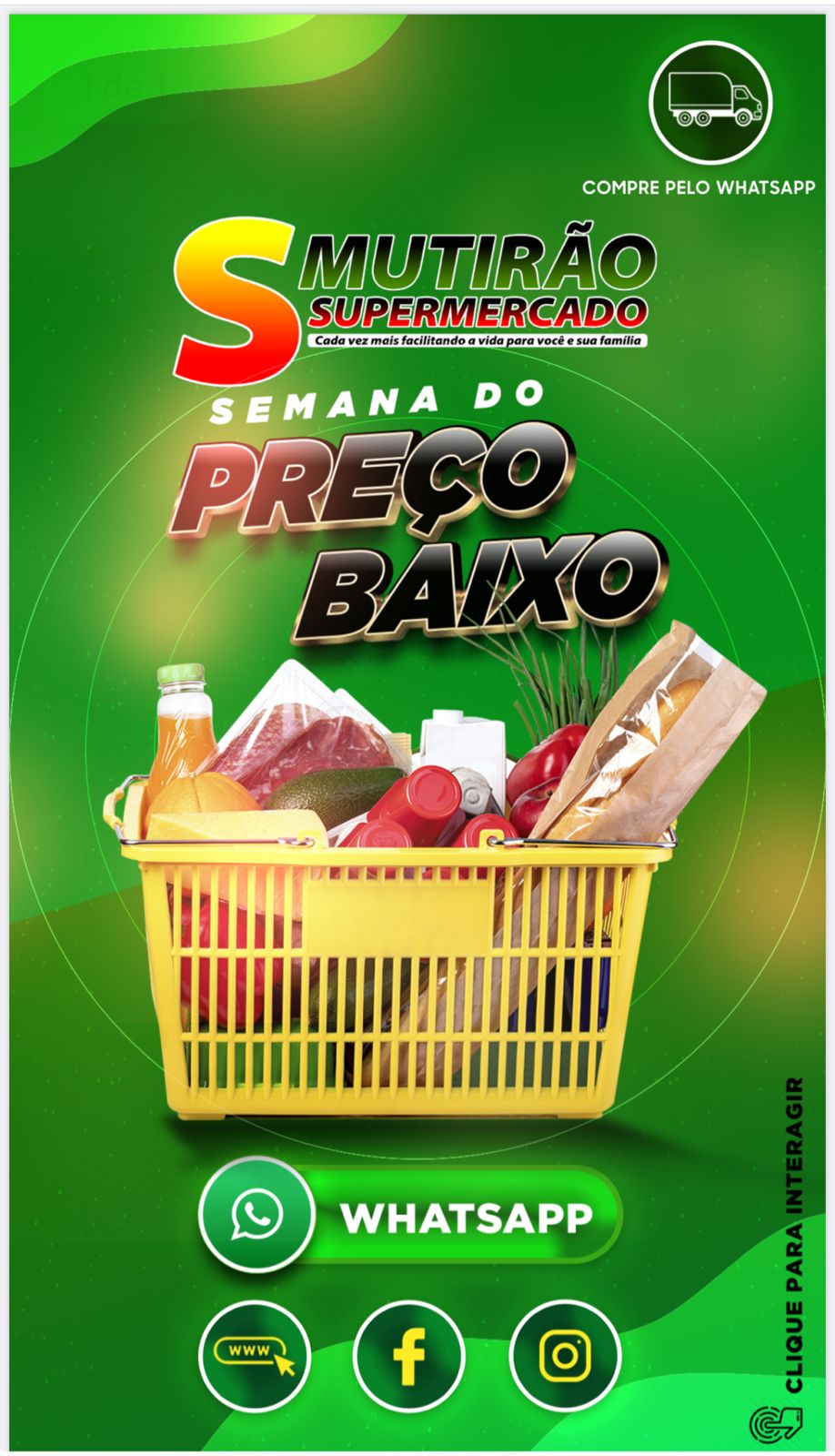 CONTINUA A SEMANA DO PREÇO BAIXO NO MUTIRÃO SUPERMERCADOS. PREÇOS ESPECIAIS EM TODOS OS SETORES. APROVEITE!!!