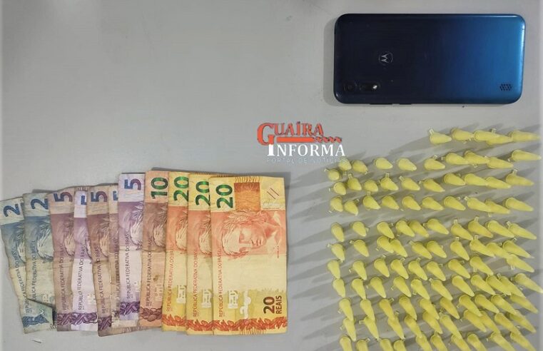 PM APREENDE MENOR COM DROGAS E CELULAR ROUBADO NA VILA APARECIDA EM GUAÍRA