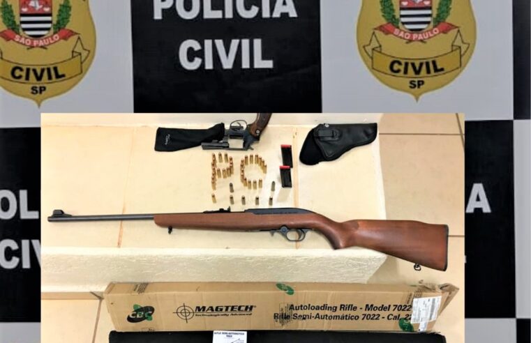 POLÍCIA CIVIL APREENDE ARMAS E PRENDE HOMEM QUE DIZIA QUERER INVADIR ESCOLA EM GUARACI