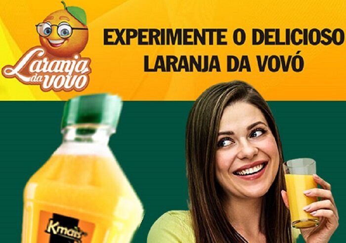 COLOQUE SAÚDE NA MESA DA SUA FAMÍLIA! LARANJA DA VOVÓ DA KMAIS – É BOM DEMAIS! LARANJA DA VOVÓ – O SABOR DA FRUTA NO SEU COPO!! NA HORA DE FAZER SUAS COMPRAS, EXIJA LARANJA DA VOVÓ DA KMAIS! UMA DELÍCIA! À VENDA NOS ESTABELECIMENTOS DE SUA CIDADE! ATENÇÃO EMPRESÁRIO, SEJA UM REVENDEDOR, FALE COM O VALDINEI (17) 9 9626-1045. LARANJA DA VOVÓ DA KMAIS – O SABOR DA FRUTA NA SUA MESA!! PEÇA, LARANJA DA VOVÓ!!!