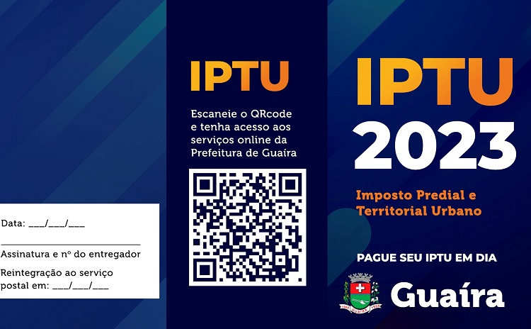 ATENÇÃO CONTRIBUINTES: CARNÊS DO IPTU ESTÃO SENDO ENTREGUES PELA PREFEITURA DE GUAÍRA