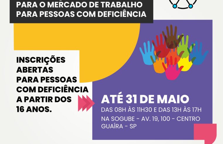 SOGUBE OFERECE CURSO DE CAPACITAÇÃO PARA O MERCADO DE TRABALHO PARA PESSOAS COM DEFICIÊNCIA