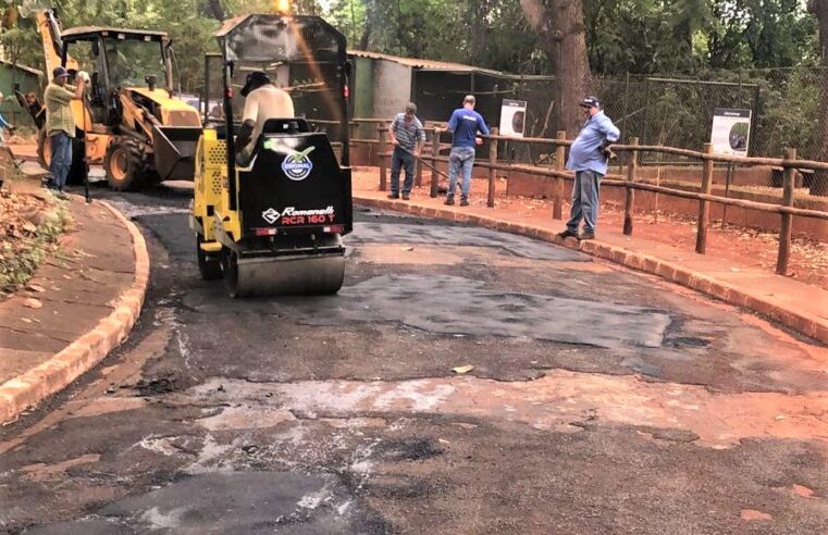 INICIADO RECAPE ASFÁLTICO NO ZOOLÓGICO MUNICIPAL ‘JOAQUIM GARCIA FRANCO’, EM GUAÍRA