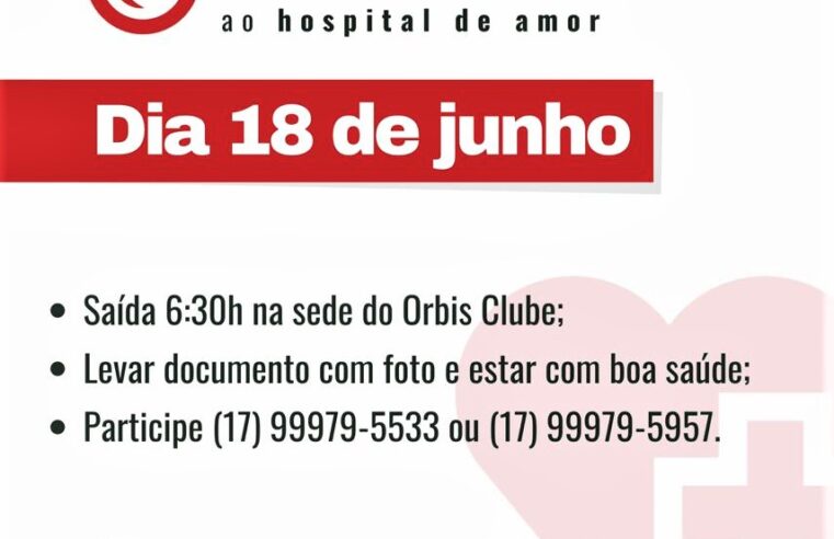 NESTE DOMINGO, 18, O ORBIS CLUBE DE GUAÍRA LEVARÁ DOADORES DE SANGUE AO HEMONÚCLEO DE BARRETOS. PARTICIPE