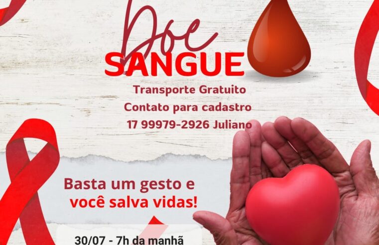 NESTE DOMINGO, 30, TEM CARAVANA DE DOADORES DE SANGUE PARA O HEMONÚCLEO DE BARRETOS. PARTICIPE