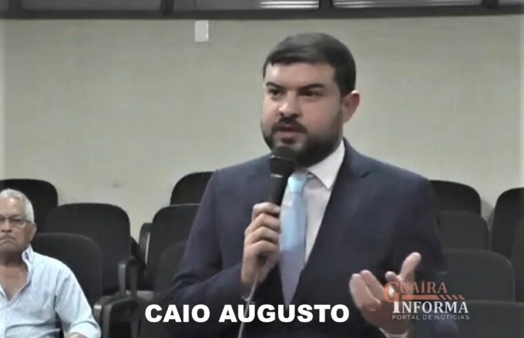 VEREADOR CAIO AUGUSTO VOLTA COBRAR AGILIDADE DA ADMINISTRAÇÃO GUAIRENSE NA UTILIZAÇÃO DOS RECURSOS CONQUISTADOS PELOS PARLAMENTARES