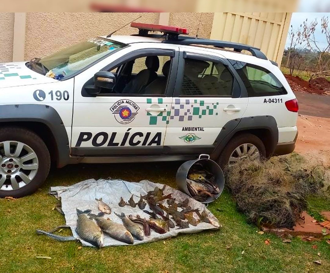 PESCADORES SÃO AUTUADOS PELA POLÍCIA AMBIENTAL EM SÃO JOAQUIM DA BARRA