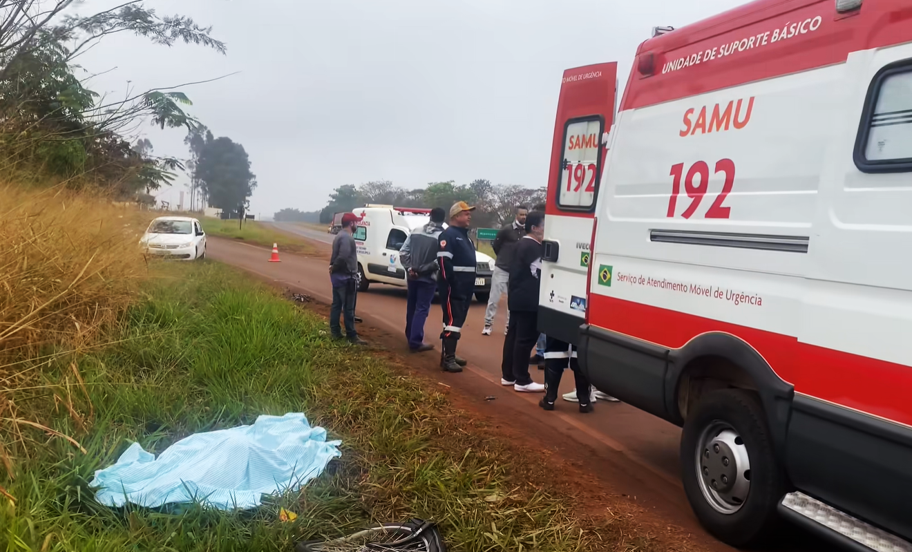 MULHER MORRE ATROPELADA EM RODOVIA DE MIGUELÓPOLIS