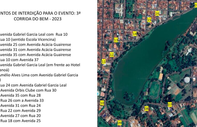 ATENÇÃO: PREFEITURA DE GUAÍRA INFORMA RUAS A SEREM INTERDITADAS PARA EVENTO DESTE 7 DE SETEMBRO