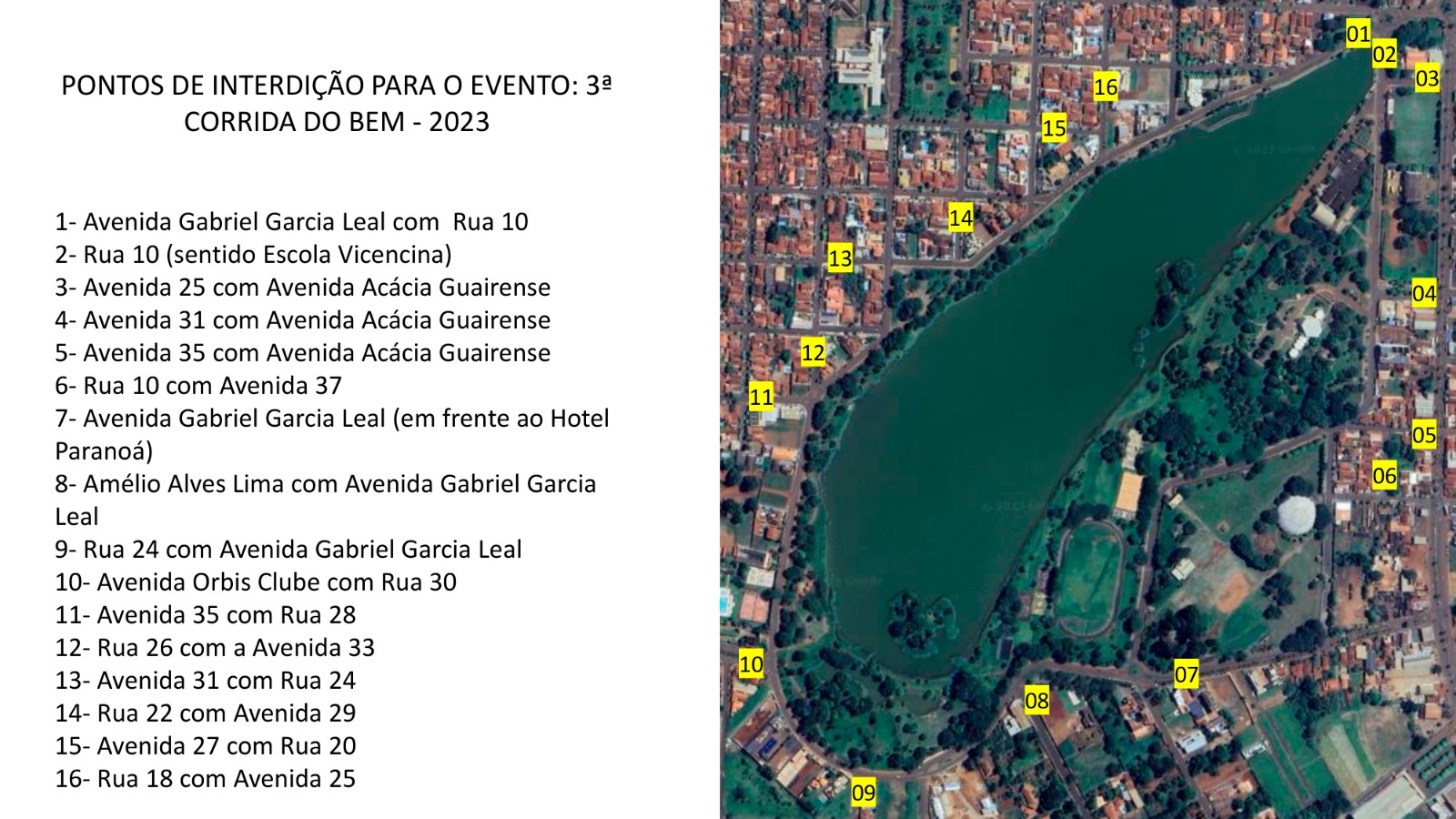 ATENÇÃO: PREFEITURA DE GUAÍRA INFORMA RUAS A SEREM INTERDITADAS PARA EVENTO DESTE 7 DE SETEMBRO