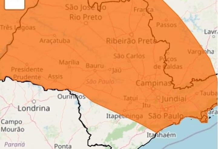 INMET EMITE ALERTA PARA RISCOS DE CHUVAS FORTES E VENDAVAL EM BARRETOS, GUAÍRA E REGIÃO