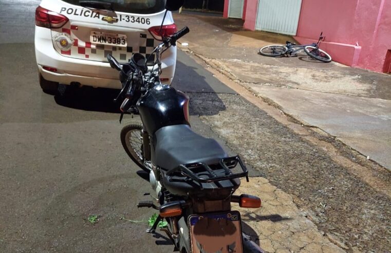 MOTO FURTADA É RECUPERADA NO CENTRO DE GUAÍRA