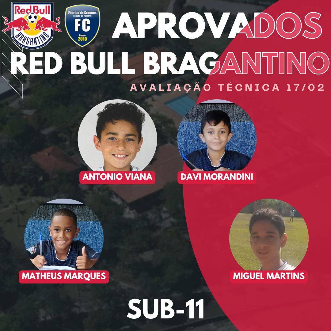 ATLETAS GUAIRENSES CLASSIFICAM-SE PARA AVALIAÇÃO FINAL DO RED BULL BRAGANTINO FUTEBOL CLUBE