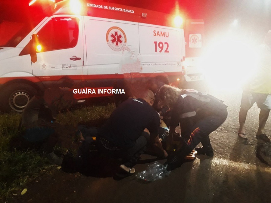 MOTOCICLISTA FICA FERIDO EM ACIDENTE EM GUAÍRA