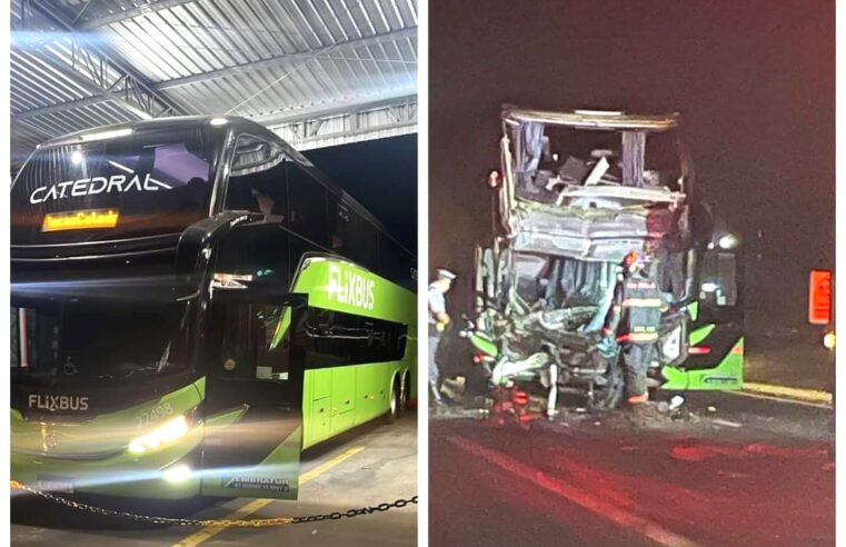 ACIDENTE COM ÔNIBUS E CAMINHÃO DEIXOU 1 MORTO E DEZENAS DE FERIDOS NA ANHANGUERA EM CRAVINHOS (SP)