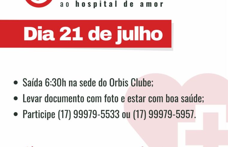 ORBIS CLUBE DE GUAÍRA LEVA DOADORES DE SANGUE AO HOSPITAL DO AMOR DE BARRETOS NESTE DOMINGO (21)