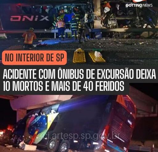 10 PESSOAS MORREM EM ACIDENTE COM ÔNIBUS QUE SEGUIA PARA A CIDADE DE APARECIDA (SP) NESTA SEXTA-FEIRA, 5