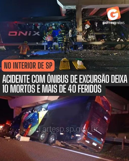 10 PESSOAS MORREM EM ACIDENTE COM ÔNIBUS QUE SEGUIA PARA A CIDADE DE APARECIDA (SP) NESTA SEXTA-FEIRA, 5