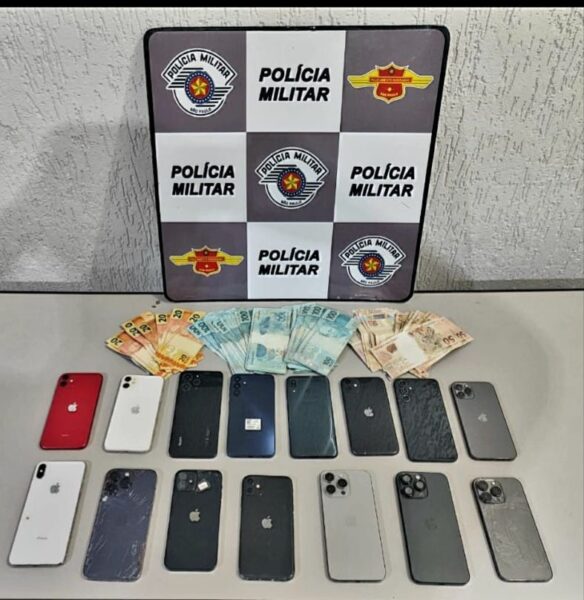 EM BARRETOS: POLÍCIA RODOVIÁRIA DETÉM TRÊS SUSPEITOS COM 15 CELULARES POSSIVELMENTE FURTADOS