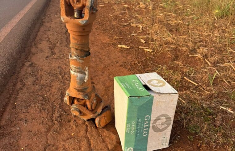 PEÇA DE CAMINHÃO SE SOLTA E CAUSA ACIDENTE, EM RODOVIA, COM VEÍCULO DE GUAIRENSE