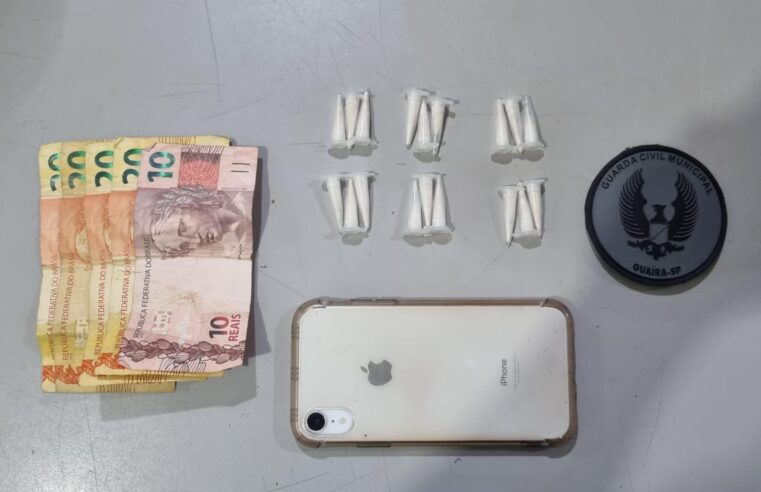 GUARDA CIVIL PRENDE SUSPEITO DE ENVOLVIMENTO COM O TRÁFICO DE DROGAS EM GUAÍRA