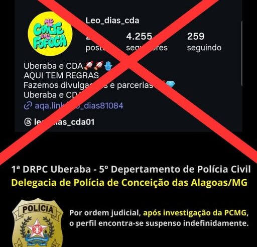 MULHER É PRESA EM CONCEIÇÃO DAS ALAGOAS (MG) ACUSADA DE EXTORSÃO DIGITAL POR MEIO DE PÁGINA EM REDE SOCIAL