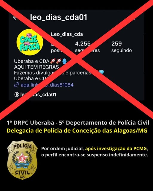 MULHER É PRESA EM CONCEIÇÃO DAS ALAGOAS (MG) ACUSADA DE EXTORSÃO DIGITAL POR MEIO DE PÁGINA EM REDE SOCIAL