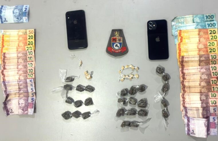 PM PRENDE DOIS SUSPEITOS DE ENVOLVIMENTO COM O TRÁFICO DE DROGAS EM GUAÍRA