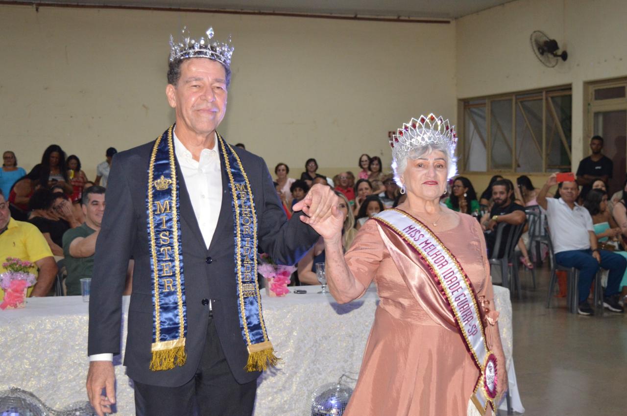 CARMEM MARIA E JOSÉ DA SILVA SÃO ELEITOS MISS E MISTER MELHOR IDADE DE GUAÍRA 2025