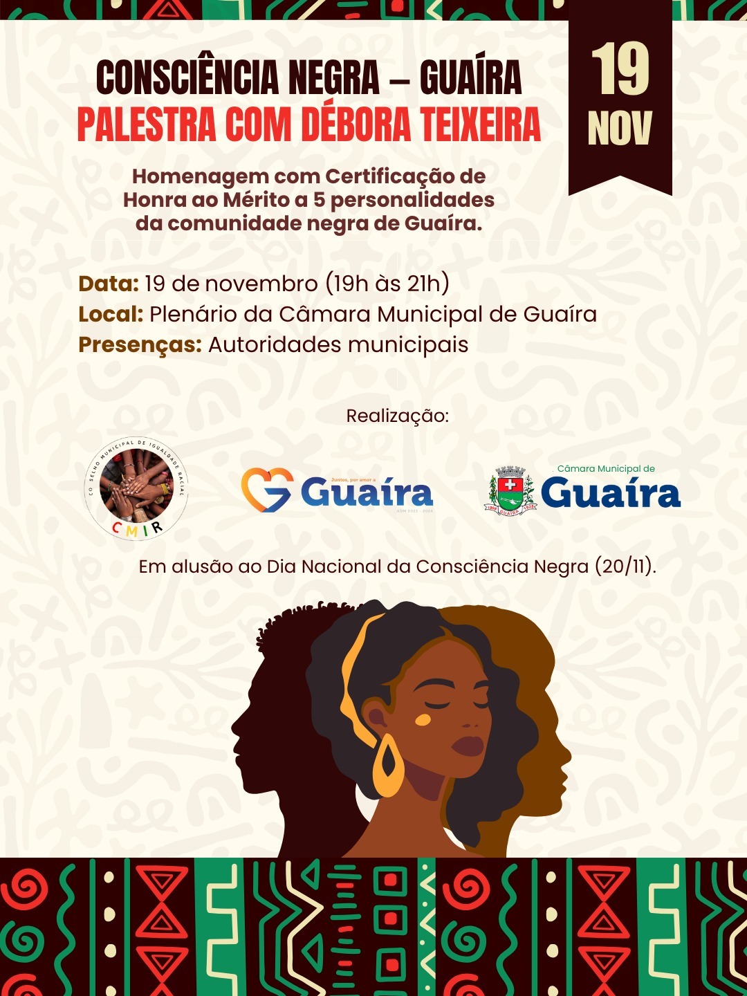 GUAÍRA CELEBRA A CONSCIÊNCIA NEGRA COM PALESTRA E HOMENAGEM A PERSONALIDADES
