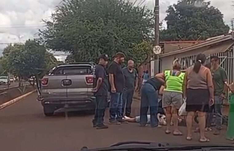 CICLISTA FICA FERIDO EM ACIDENTE NA AVENIDA JOSÉ CAVENAGHI EM GUAÍRA
