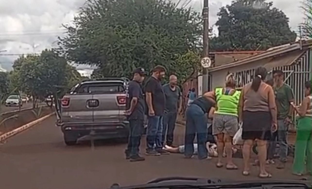 CICLISTA FICA FERIDO EM ACIDENTE NA AVENIDA JOSÉ CAVENAGHI EM GUAÍRA