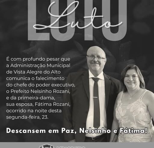 VISTA ALEGRE DO ALTO (SP) PERDE PREFEITO E PRIMEIRA-DAMA EM ACIDENTE