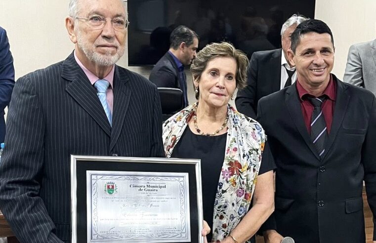 EM SESSÃO SOLENE NA CÂMARA MUNICIPAL, JOSÉ ROBERTO PARIZI RECEBE TÍTULO DE CIDADÃO GUAIRENSE