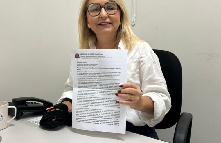 DIRETORIA REGIONAL DE ENSINO RESPONDE OFÍCIO DA VEREADORA MARIA ADRIANA SOBRE COMBATE À VIOLÊNCIA ESCOLAR EM GUAÍRA