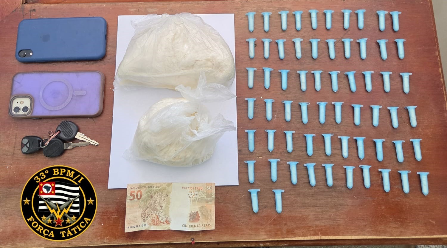 CASAL É DETIDO PELA PM COM QUASE 1KG DE COCAÍNA EM COLINA (SP)