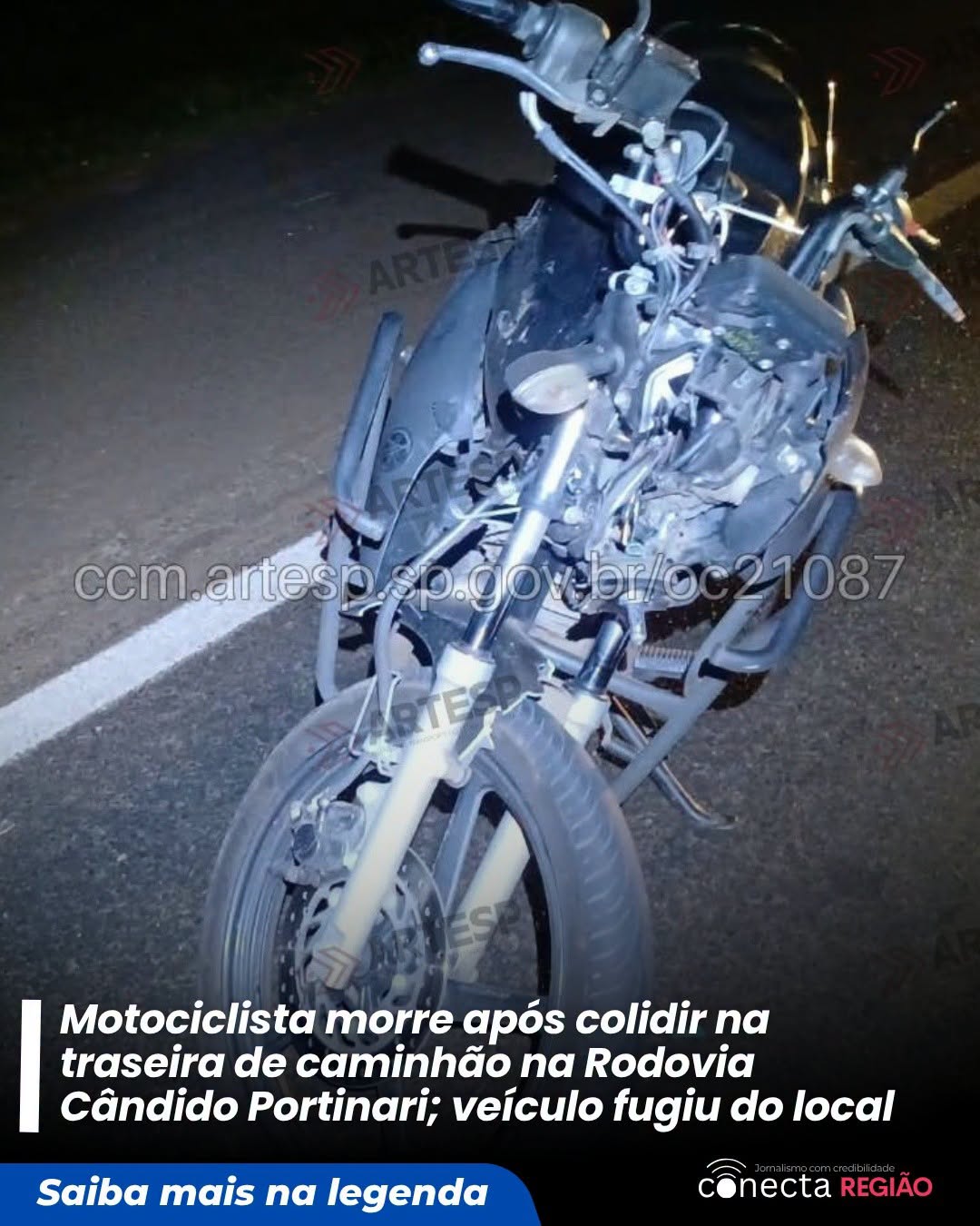 MOTOCICLISTA MORRE APÓS COLISÃO COM CAMINHÃO NA RODOVIA ANHANGUERA, EM RIBEIRÃO PRETO