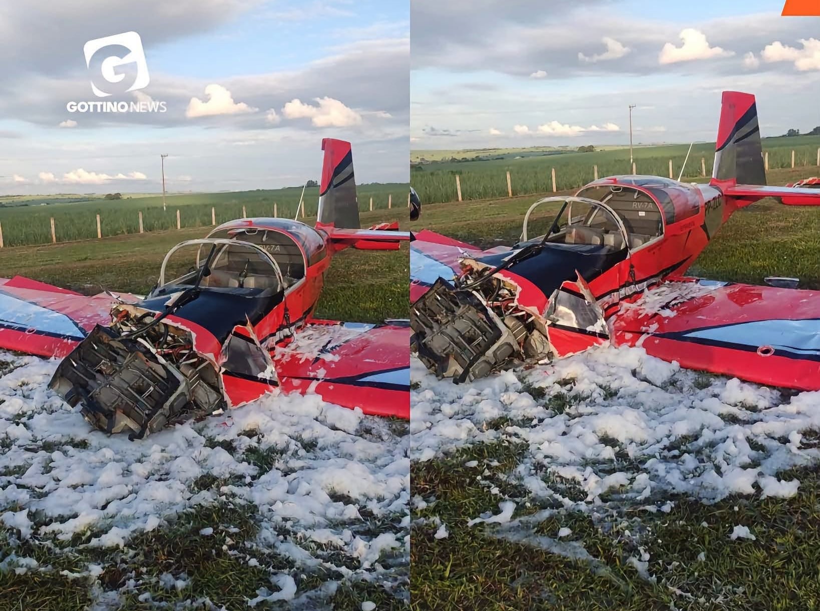 AVIÃO CAI EM ORLÂNDIA (SP). DUAS PESSOAS MORRERAM
