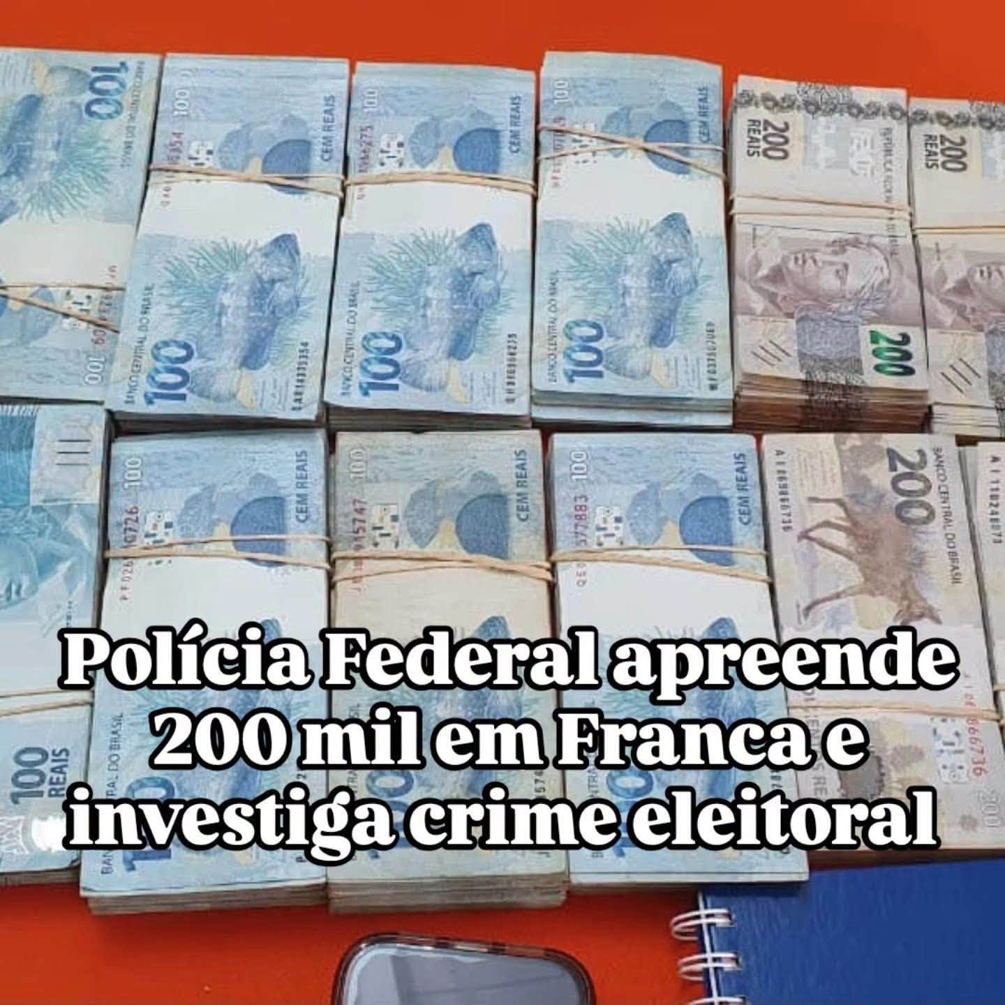PF APREENDE DINHEIRO E ARMAS EM INVESTIGAÇÃO DE CRIME ELEITORAL EM FRANCA (SP)